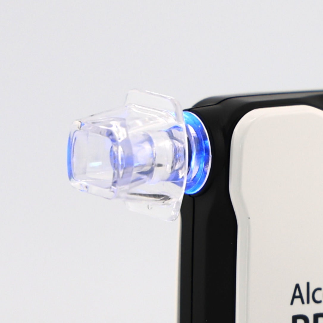 rbt mini smartphone breathalyser mouthpiece inserted into the breathalyser